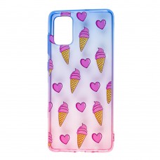 Чехол для Samsung Galaxy A71 (A715) Wave Sweet blue / pink / ice-cream