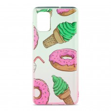 Чехол для Samsung Galaxy A71 (A715) Wave Sweet white / pink / donut