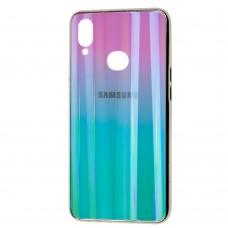 Чехол для Samsung Galaxy A10s (A107) Aurora с лого розово-бирюзовый