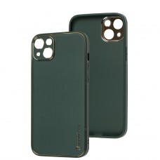 Чехол для iPhone 14 Plus Leather Xshield army green