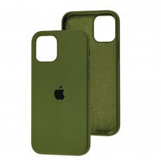 Чехол для iPhone 12 mini Silicone Full army green