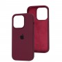 Чохол для iPhone 14 Pro Square Full silicone бордовий / maroon