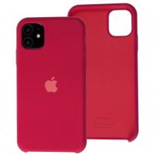 Чехол Silicone для iPhone 11 case rose red 