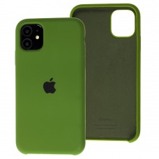 Чехол Silicone для iPhone 11 case army green 
