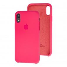 Чехол Silicone для iPhone Xr Premium case hibiscus pink
