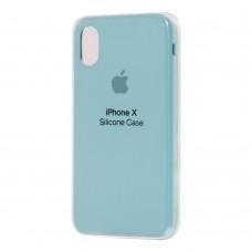 Чохол для iPhone X Silicone case бірюзовий
