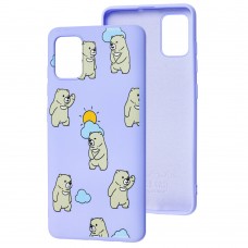 Чехол для Samsung Galaxy A51 (A515) Wave Fancy cute bears / light purple