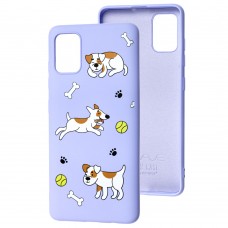 Чехол для Samsung Galaxy A51 (A515) Wave Fancy playful dog / light purple