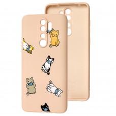 Чехол для Xiaomi Redmi Note 8 Pro Wave Fancy cats with a mask / pink sand
