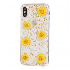 Чохол Nature Flowers для iPhone X / Xs гербарій жовтий