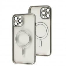 Чехол для iPhone 12 Pro Max Titanium Fibra Chrome MagSafe silver