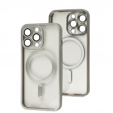 Чохол для iPhone 13 Pro Titanium Fibra Chrome MagSafe silver