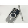 Чехол для iPhone 15 Pro Titanium Fibra Chrome MagSafe silver