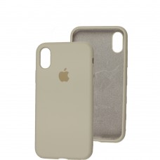 Чехол для iPhone X / Xs Silicone Full бежевый / antique white