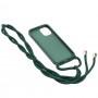 Чохол для iPhone 12 / 12 Pro Wave Lanyard without logo forest green