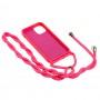 Чохол для iPhone 12 / 12 Pro Wave Lanyard без logo bright pink