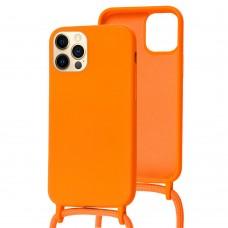 Чехол для iPhone 12 / 12 Pro Wave Lanyard without logo orange