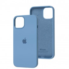 Чехол для iPhone 14 Silicone Full голубой / cornflower
