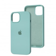 Чехол для iPhone 14 Silicone Full бирюзовый / marine green  