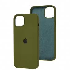 Чехол для iPhone 14 Plus Silicone Full army green