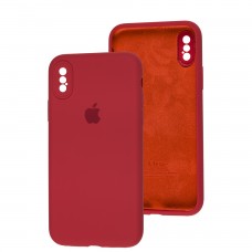 Чехол для iPhone X / Xs Slim Full camera rose red