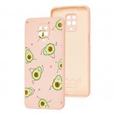 Чехол для Xiaomi Redmi Note 9s/9 Pro Wave Fancy avocado / pink sand
