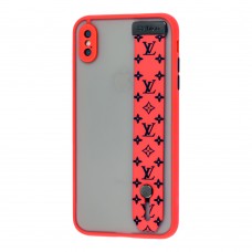 Чохол для iPhone Xs Max WristBand LV червоний/чорний