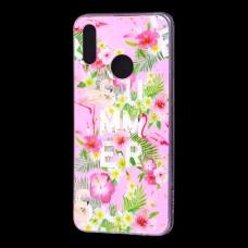 Чохол для Huawei P Smart 2019 Flowers Confetti "рожеві квіти"
