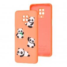 Чехол для Xiaomi Redmi Note 9s/9 Pro Wave Fancy panda / peach