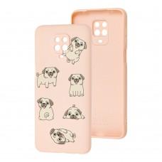 Чехол для Xiaomi Redmi Note 9s/9 Pro Wave Fancy pug / pink sand