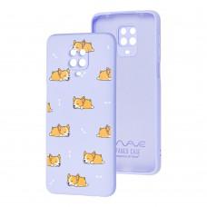 Чехол для Xiaomi Redmi Note 9s/9 Pro Wave Fancy sleeping corgi / light purple