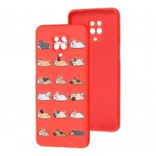 Чехол для Xiaomi Redmi Note 9s/9 Pro Wave Fancy sleeping dogs / red