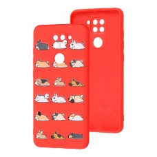 Чохол для Xiaomi Redmi Note 9 Wave Fancy sleeping dogs / red