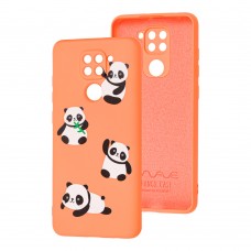 Чохол для Xiaomi Redmi Note 9 Wave Fancy panda / peach