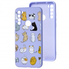 Чохол для Xiaomi Redmi Note 8T Wave Fancy funny cats / light purple