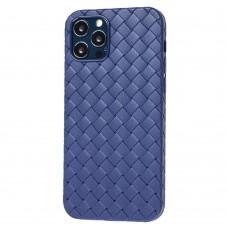 Чехол для iPhone 12 / 12 Pro Weaving case синий