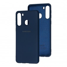 Чехол для Samsung Galaxy A21 (A215) Silicone Full темно-синий