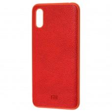 Чехол для Xiaomi Redmi 9A Leather cover красный