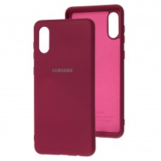 Чохол для Samsung Galaxy A02 (A022) Silicone Full бордовий / marsala
