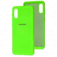 Чохол для Samsung Galaxy A02 (A022) Silicone Full салатовий / neon green