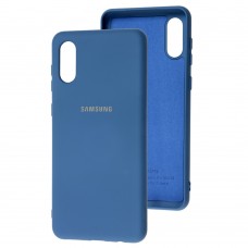 Чохол для Samsung Galaxy A02 (A022) Silicone Full синій / navy blue