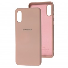 Чохол для Samsung Galaxy A02 (A022) Silicone Full рожевий / pink sand