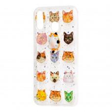 Чехол для Samsung Galaxy M20 (M205) 3D confetti "котики"