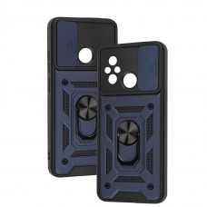 Чехол для Xiaomi Redmi 12C/11A/Poco C55 Serge Ring Armor ударопрочный синий