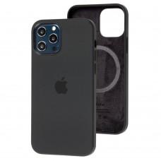 Чехол для iPhone 12 Pro Max Silicone case with MagSafe and Splash Screen черный