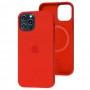 Чехол для iPhone 12 Pro Max Silicone case with MagSafe and Splash Screen красный