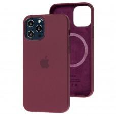 Чехол для iPhone 12 Pro Max Silicone case with MagSafe and Splash Screen plum