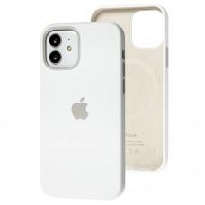 Чехол для iPhone 12/12 Pro Silicone case with MagSafe and Splash Screen белый