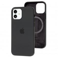 Чехол для iPhone 12/12 Pro Silicone case with MagSafe and Splash Screen черный