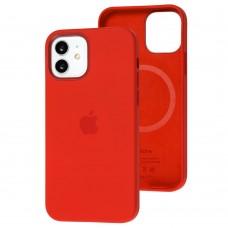 Чехол для iPhone 12/12 Pro Silicone case with MagSafe and Splash Screen красный